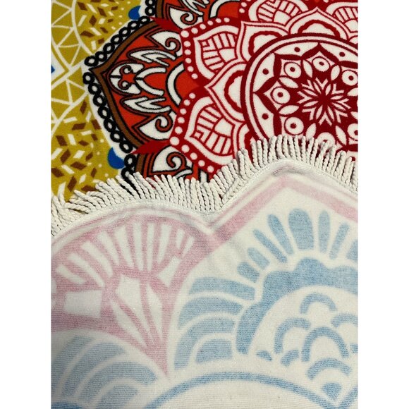 Round Mandala Beach Towel – Multicolor Boho Style – 60” – NWOT - Picture 4 of 4